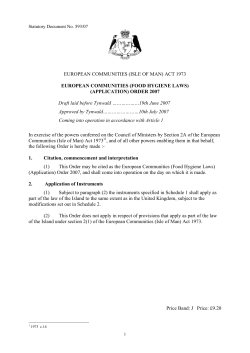 European Communities (Food Hygiene Laws) (Application) Order