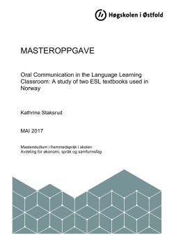 oral communication in the language learning classroom