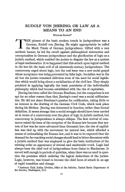 Rudolf von Jhering: Or Law as a Means to an End