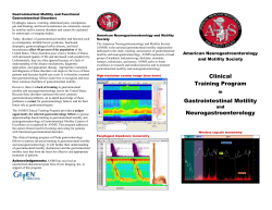 Clinical Training Program Gastrointestinal Motility