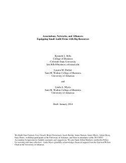 Associations, Networks, and Alliances: Equipping Small Audit Firms