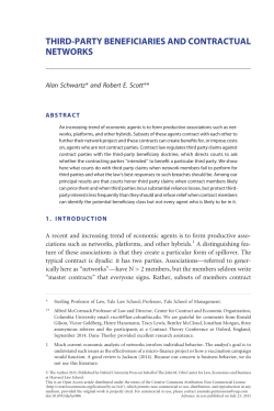 Third-Party Beneficiaries and Contractual Networks
