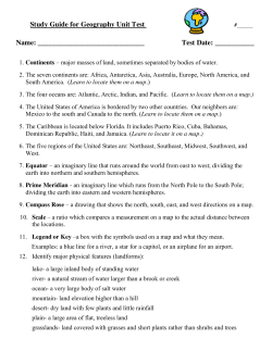 Study Guide for Geography 2016
