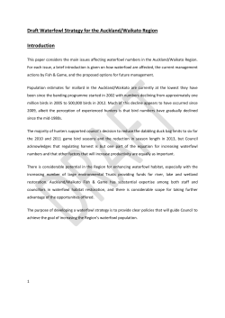 Draft Waterfowl Strategy for the Auckland/Waikato Region Introduction