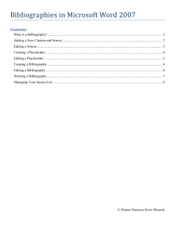 Bibliographies in Microsoft Word 2007