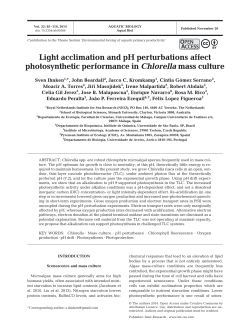Light acclimation and pH perturbations affect photosynthetic