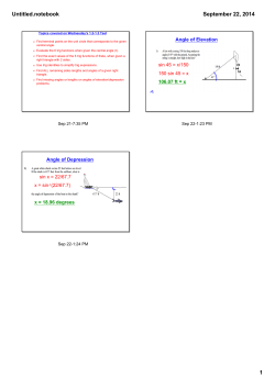 1.2 - 1.3 Test topics and today`s notes on angles of elevation and