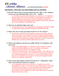 Questionnaire to assess your understanding of the US Constitution