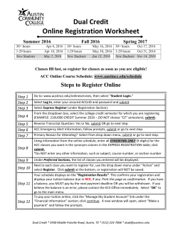 Dual Credit Online Registration Worksheet