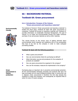 6A &ndash; BACKGROUND MATERIAL Textbook 6A: Green procurement