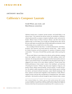 Californias Composer Laureate: Gerald Wilson, jazz music, and