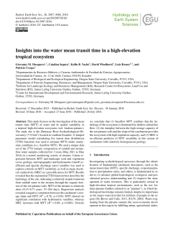 Insights into the water mean transit time in a high