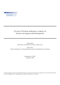 20 years of German unification: evidence on income convergence