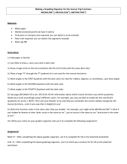 Making a Graphing Organizer for the Inverse Trig Functions