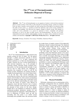 The 2 Law of Thermodynamics Delineates Dispersal of Energy