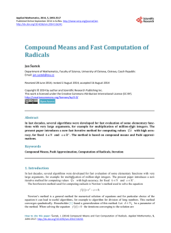 Compound Means and Fast Computation of Radicals