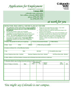 Application for Employment at work for you You might say Colorado