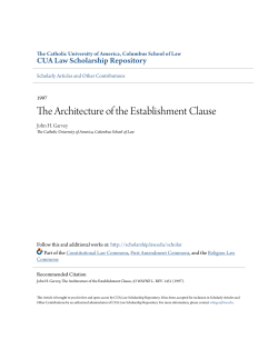 The Architecture of the Establishment Clause