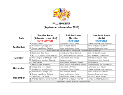 FALL SEMESTER (September &ndash; December 2016)