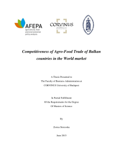 Competitiveness of Agro-Food Trade of Balkan countries in the