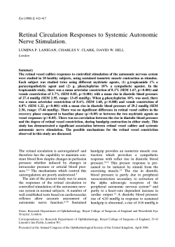 Retinal circulation responses to systemic autonomic nerve