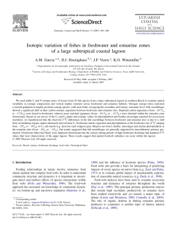 Isotopic variation of fishes in freshwater and estuarine zones of a