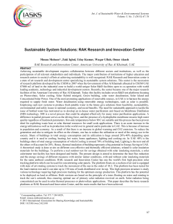 Sustainable System Solutions: RAK Research and Innovation Center