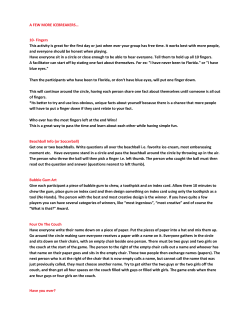 A FEW MORE ICEBREAKERS&hellip; 10- Fingers This activity is great for