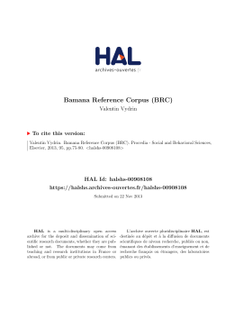 Bamana Reference Corpus (BRC)