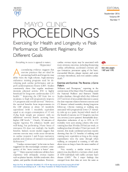 Exercising for Health and Longevity vs Peak Performance: Different