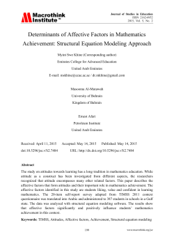 Determinants of Affective Factors in Mathematics Achievement