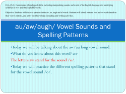 au/aw/augh/al Vowel Sounds and Spelling Patterns