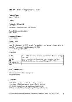 OPERA &ndash; fiche sociographique - sant&eacute;