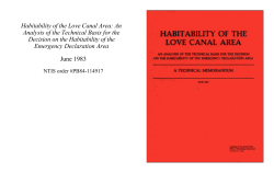 Habitability of the Love Canal Area
