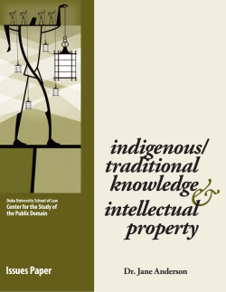 indigenous/ traditional knowledge intellectual property