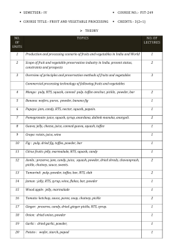 fruit and vegetable processing