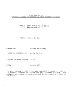 Gorbachev&acirc;&bull;Žs Policy Toward Western Europe