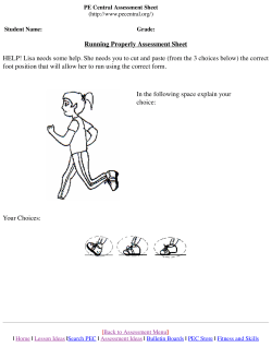 Running Properly Assessment Sheet HELP! Lisa needs some help