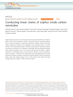 Conducting linear chains of sulphur inside carbon