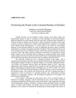 Contested Borders of Kashmir - Human Dignity and Humiliation