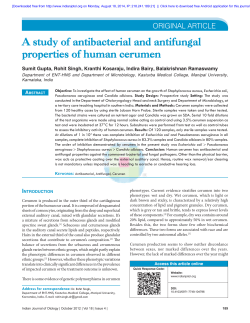 A study of antibacterial and antifungal properties of human cerumen