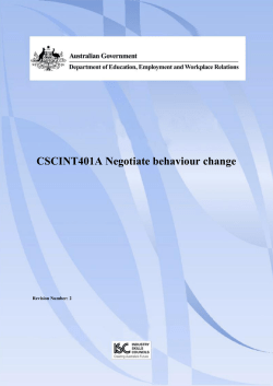 CSCINT401A Negotiate behaviour change