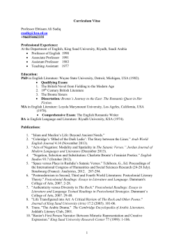 1 Curriculum Vitae Professor Ebtisam Ali Sadiq  +
