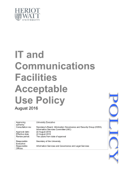 IT and Communications Facilities Acceptable Use Policy