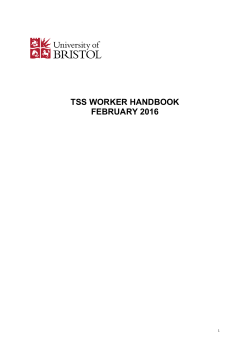 TSS WORKER HANDBOOK FEBRUARY 2016