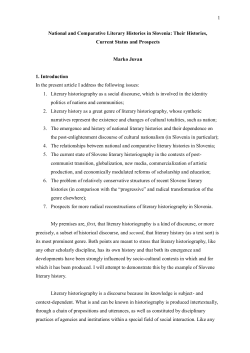 The History and Prospects of Literary History