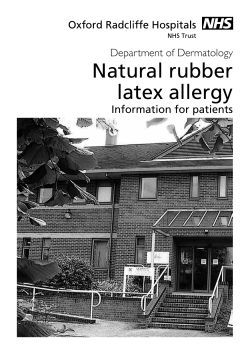 Natural rubber latex allergy - Oxford University Hospitals