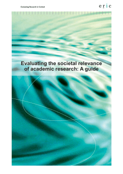 Evaluating Research in Context, or `ERiC`