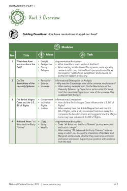 How Have Revolutions Shaped Lives Unit Overview