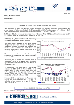 CONSUMER PRICE INDEX February 2011 Consumer Prices up 3.5